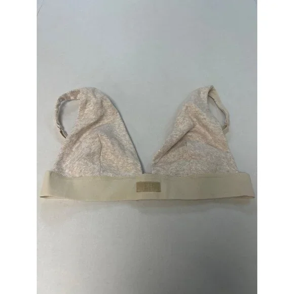 SKIMS Cotton Rib Plunge Bralette Oatmeal Heather Size Large NWT - Picture 4 of 8